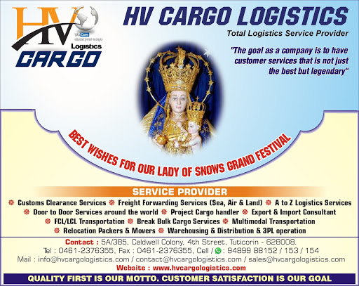 Hv Cargo Logictics Tuticorin, Street Number 3, Caldwell Colony, Near Infant Jesus Church, Thoothukudi, Tamil Nadu 628008, India, Vehicle_Shipping_Agent, state TN