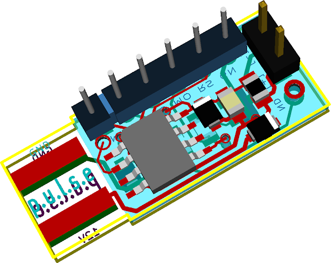 3D render of the p.u.l.s.e. board