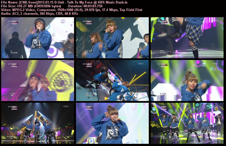 [Perf] D Unidad Talk To My Face @ 130315 KBS Music Bank