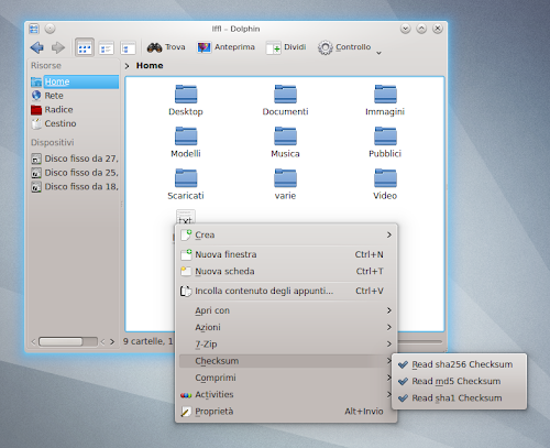Checksum KDE Service Menu 