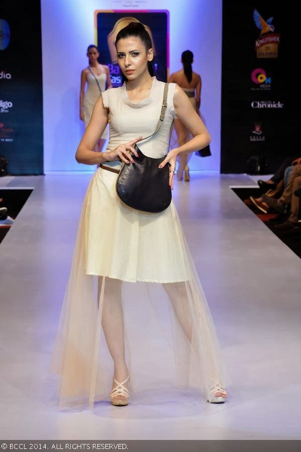 A model walks the ramp in a Prabhat Kumar creation during Blenders Pride Bangalore Fashion Week.<br /> 