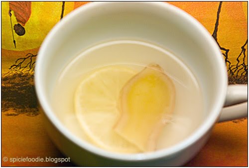 ginger lemon honey tea, hot