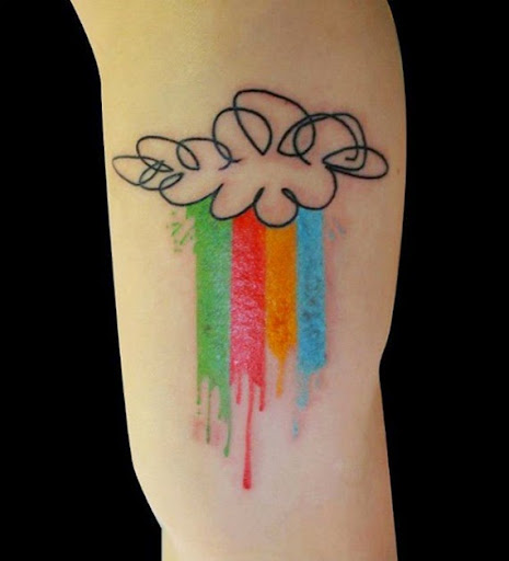 Rainbow watercolor clouds Tattoos