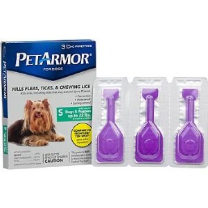  PETARMOR Topical Flea & Tick Treatment for Dogs & Puppies, For Dogs up to 22 lbs.