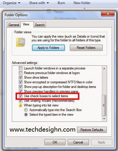 windows 7 folder select  tips