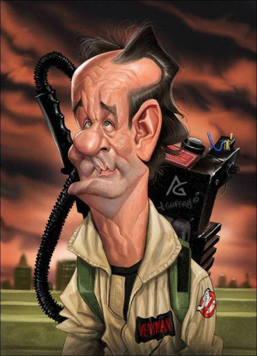 Билл Мюррей - Охотники за привидениями - 18 юмористических карикатур на знаменитостей из 15 известных кинолент