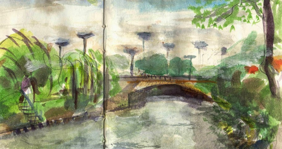 Sketchbook, the River Marne. Artist of the Month: Andrea Hupke de Palacio 