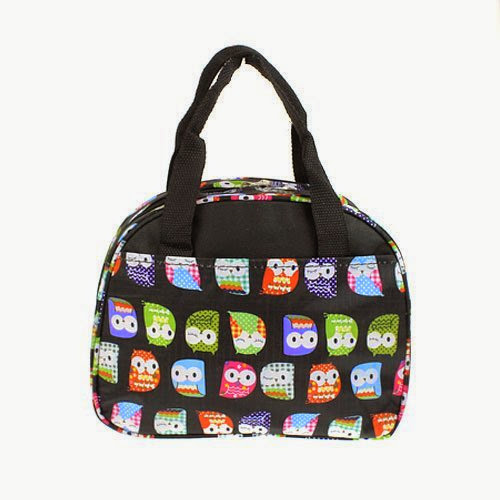  New Fashion Cute Zipper Top Multi Owl Cc20 Ak 402 Owl Lunch Box Black - 05 SWT