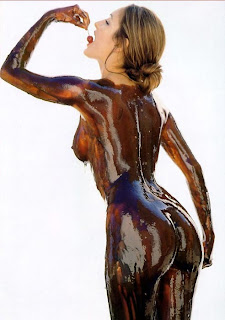 Chocolate Body Painting Art on Sexy Models - Girls painted in chocolate