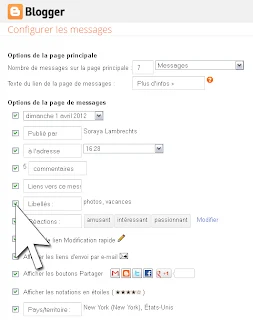 Activer l'option : libellés des articles