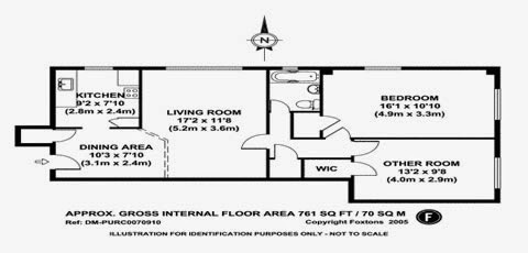 2 bedroom, 1 bathroom with dining area Parkchester, Bronx, New York apartment and condominium floor plan - 761 sq ft.