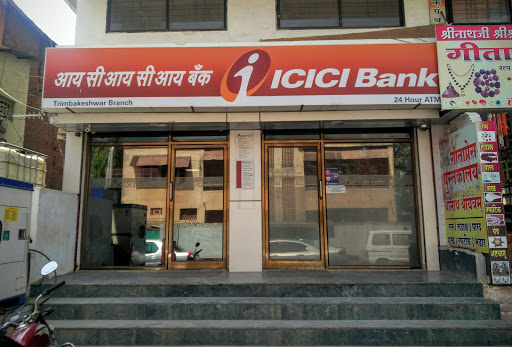 ICICI Bank Trimbkeshwar, Nashik - Branch & ATM, Hotel Sai Yatri, Ground floor, Shop no 6 and 7, Near Trimbakeshwar Temple, Nashik, Maharashtra 422212, India, Private_Sector_Bank, state MH