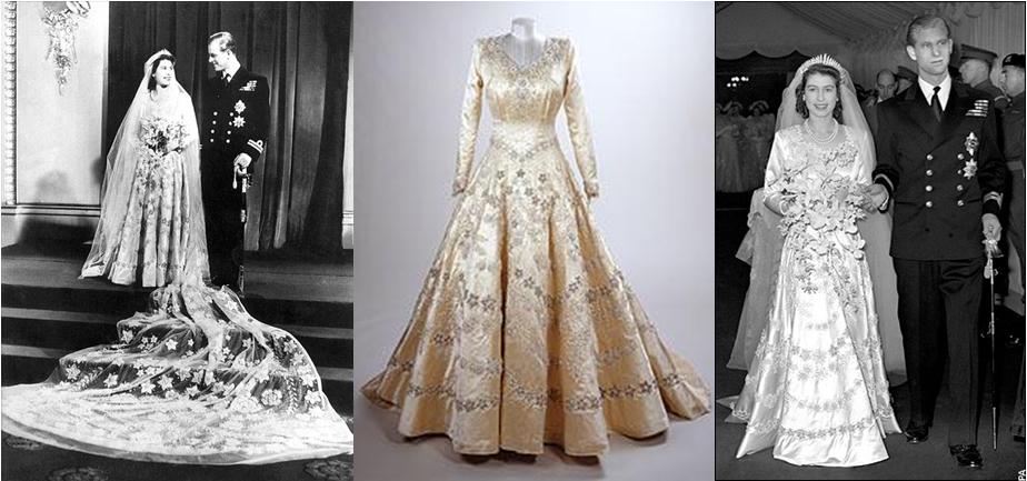 The Royal Order of Sartorial Splendor: Wedding Wednesday: Queen Elizabeth  II's Gown
