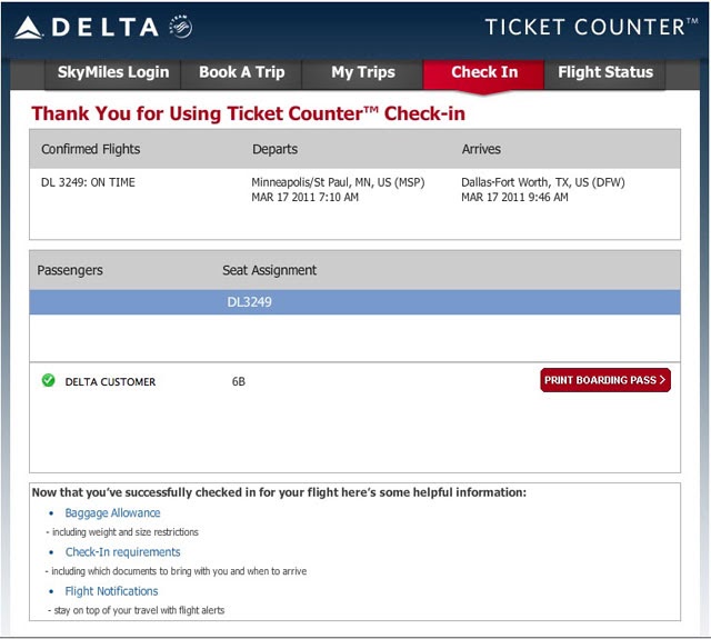 Delta Airlines Customers Can Check in Via Facebook ~ Online Marketing Trends
