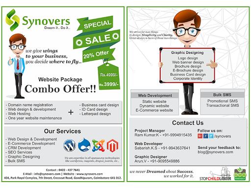 Synovers - Website Design & Development Company Coimbatore, 404, Park Royal Complex, 7th Street, Cross Cut Road, Gandipuram, Coimbatore, Tamil Nadu 641012, India, Website_Designer, state TN