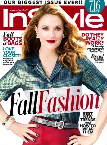 DIARY OF A CLOTHESHORSE: STUNNING - DREW BARRYMORE COVERS INSTYLE ...