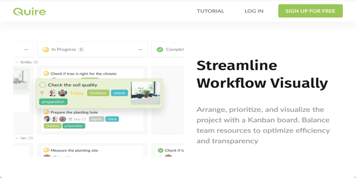 Quire streamline workflow visually - arrange, prioritize and visualize the project with Kanban board