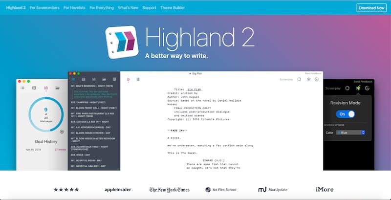 Best Screenwriting Software: Highland 2