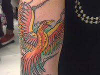 Forearm Phoenix Bird Tattoo Men