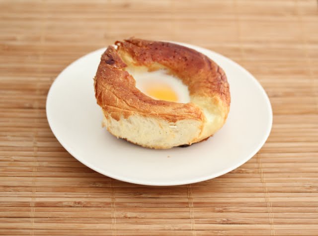 Egg in a Roll on a plate