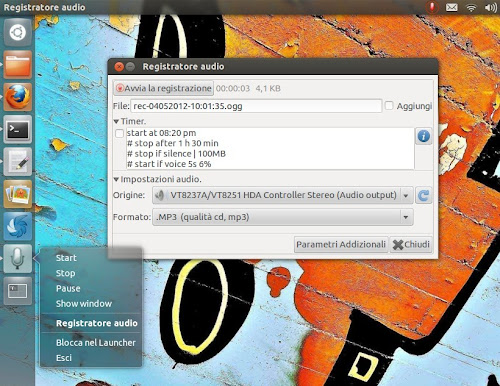 Audio Recorder su Ubuntu