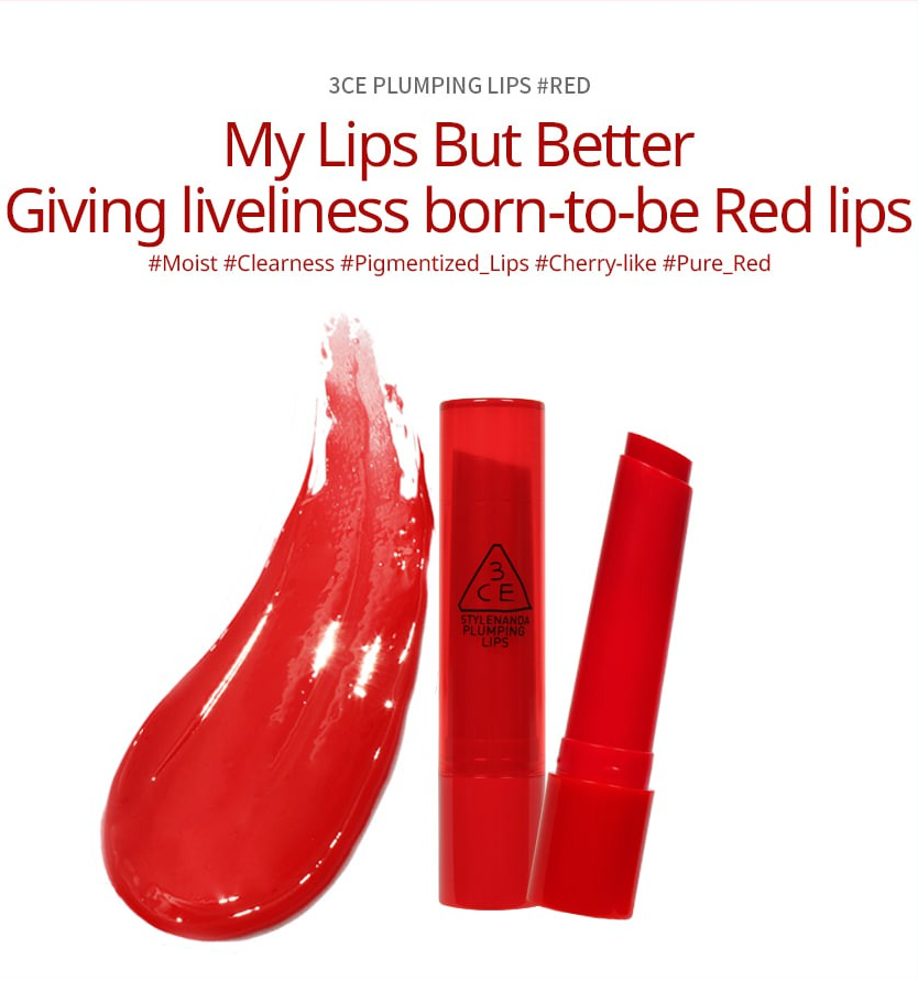 Son 3CE Plumping Lips Red (Đỏ tươi)