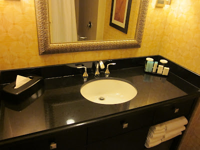 Bathroom sink mirror vegas hotel clean stock photo