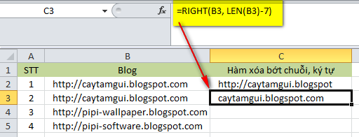 Hàm xóa chuỗi/ký tự trong Excel