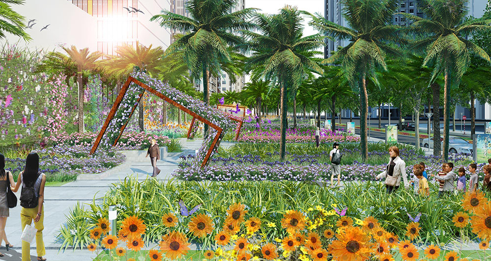 Vườn hoa cầu vồng tại Goldmark City