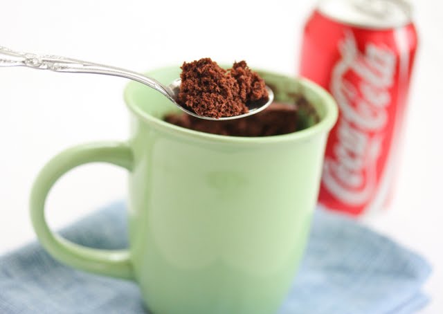 photo of a spoonful of Eggless Chocolate Mug Cake