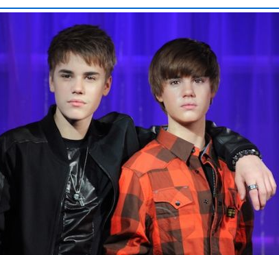 justin bieber wax model. Justin Bieber went to visit