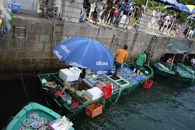 Citibank umbrella on a seafood boat in Sai Kung Town, Hong Kong