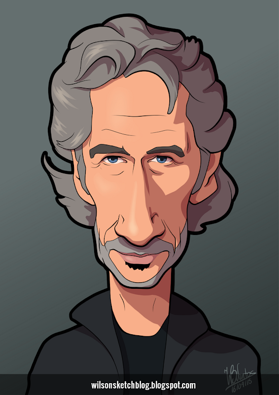 Cartoon caricature of Roger Waters. Cartoon caricature of Roger Waters.