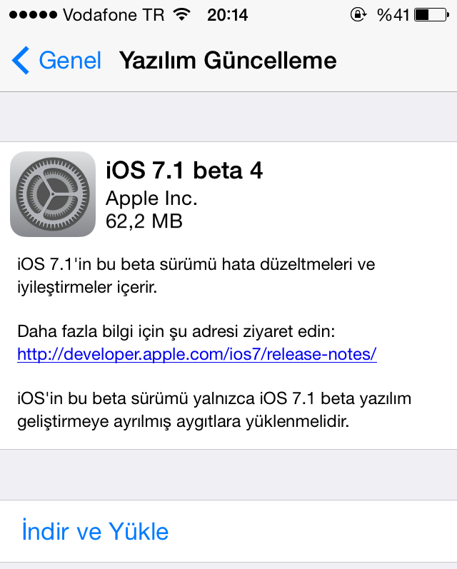 iOS 7.1 Beta 4 ipsw indir