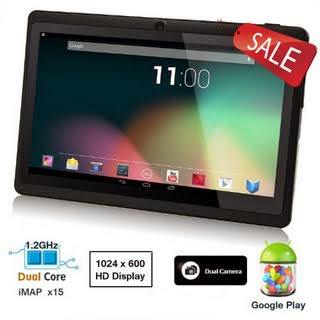 Dragon Touch® 7'' Dual Core Y88 Google Android 4.1 Tablet PC, Dual Camera, HD 1024x600, Google Play Pre-load, HDMI, 3D Game Supported (enhanced version of A13) [By TabletExpress]