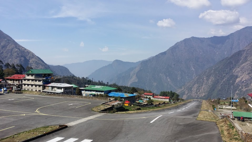 Lukla airport, one of the most dangerous in the world and where you land when doing the Everest Base Camp Trek