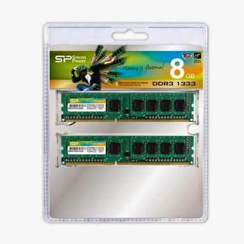  Silicon Power 8GB (2x4GB) DDR3-1333 PC3-10600 Non-ECC 240-Pin SDRAM Dual Channel Desktop Memory Dual Channel Kit SP008GBLTU133V22