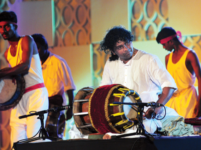 Karunamoorthy in action during the event.