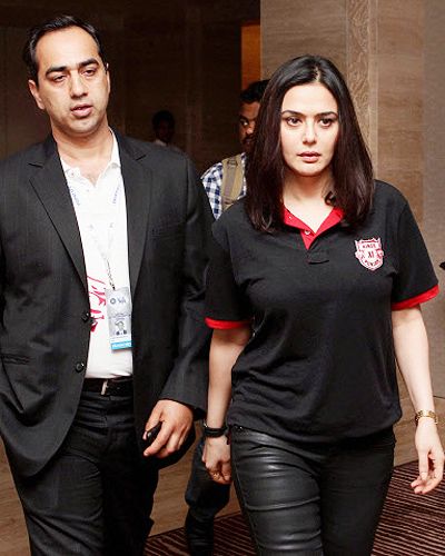 Preity Zinta, co-owner of Kings XI Punjab, arrives at the auction for the sixth edition of the Indian Premier League (IPL), held in Chennai on February 3, 2013. 