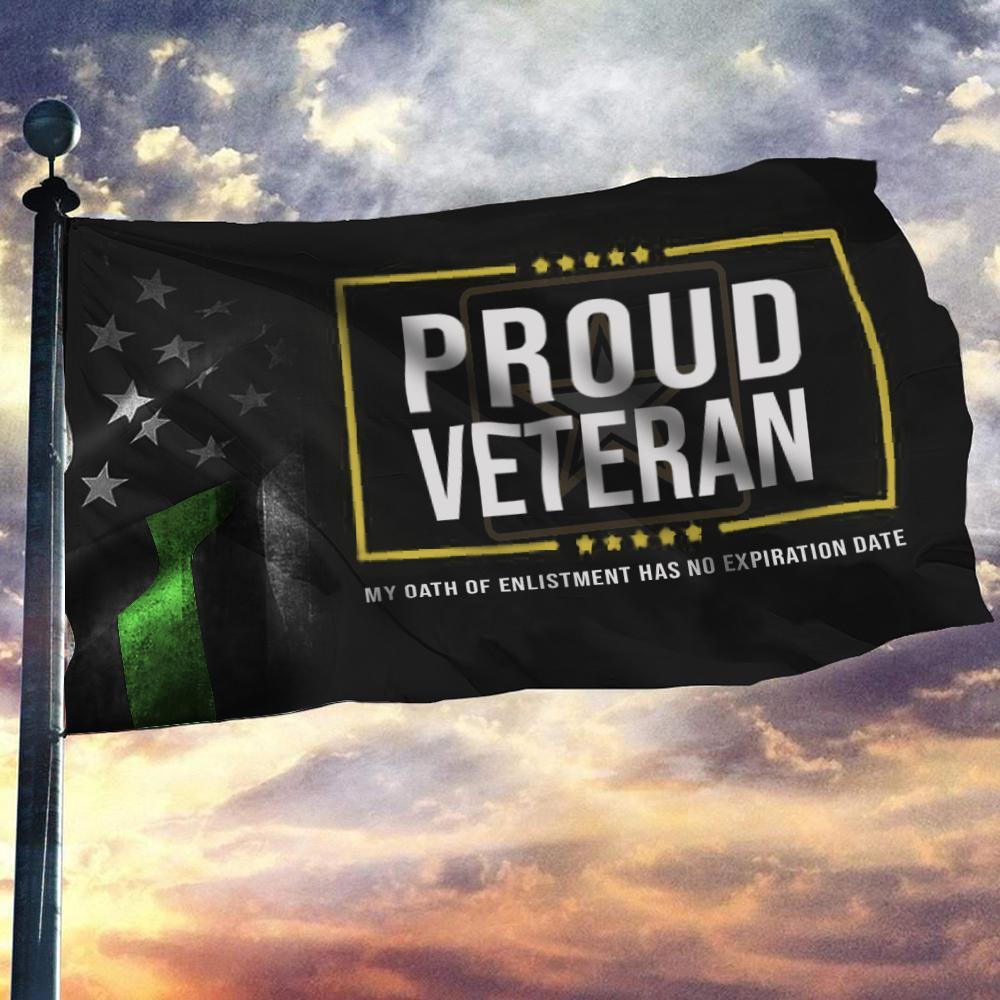 Proud Army Veteran Flag Thin Green Line Honor US Army Veteran Yard Flag Gift