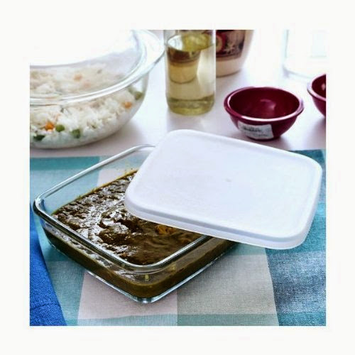  Borosil Square Dish with Lid Storage, 500ml