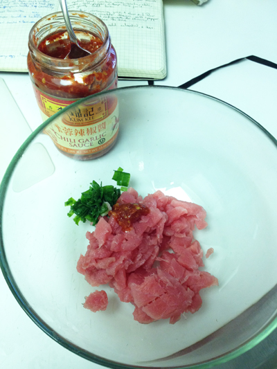 Spicy Tuna Stuffed in Panko Crusted Squid