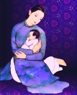 Bộ ảnh Mẹ ru con ngủ thật đẹp, ý nghĩa Ảnh mẹ ôm con thơ vào lòng