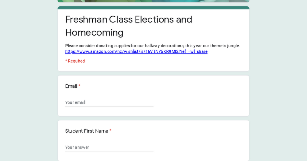 Freshman Class Elections and Homecoming
