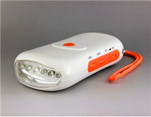  Solar Powered Charger with LED Flashlight, FM Radio (Orange) by PSK