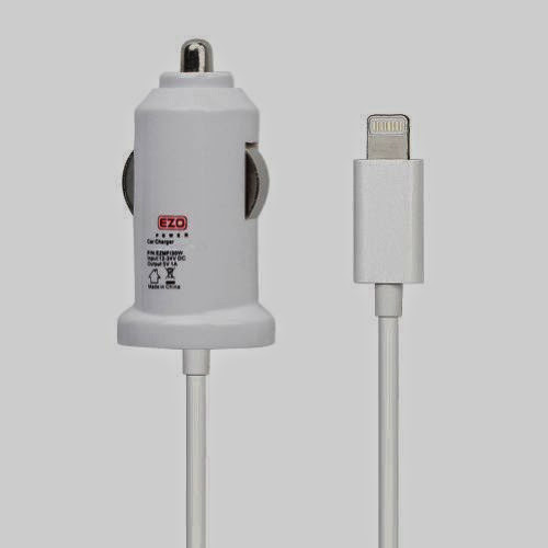 EZOPower Apple Certified Lightning 8-Pin Car Charger for iPhone 5 / 5S / 5C, iPod Touch 5, iPod Nano 7 - White (No Overcharging)
