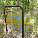 Graffiti on sign in Green Point Reserve  (403039)
