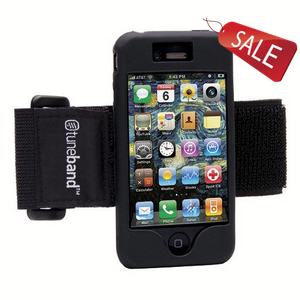 Tuneband for iPhone 4 and iPhone 4S, Grantwood Technology's Armband, Silicone Skin, and Front and Back Screen Protector, Black