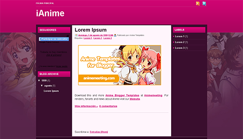 anime blogger template iAnime