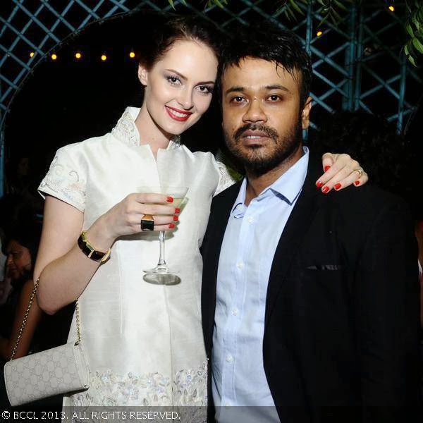 Darina and Abul Halder during the opening party of Wills Lifestyle India Fashion Week (WIFW) Spring/Summer 2014, held at Olive, Mehrauli, New Delhi, on October 09, 2013.